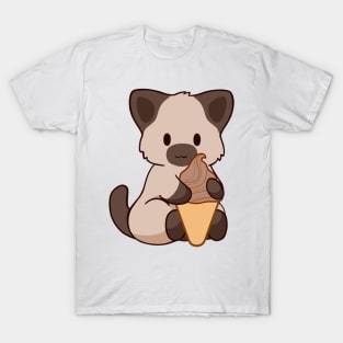 Chocolate Ice Cream Siamese Cat T-Shirt